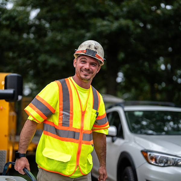 Happy construction worker on a heavy civil project in NJ.