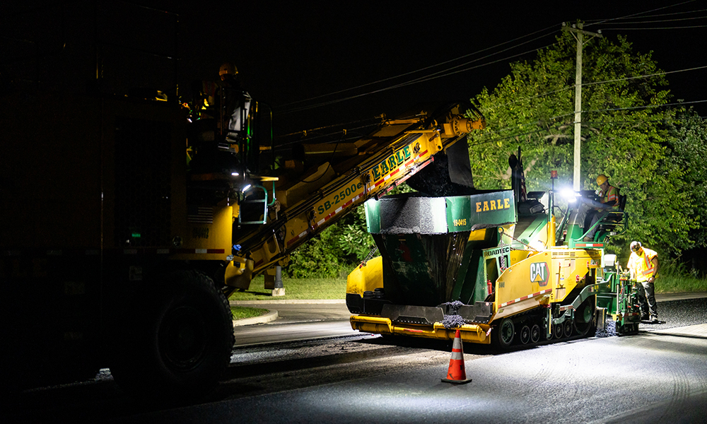 Earle contractors operate asphalt and aggregate equipment